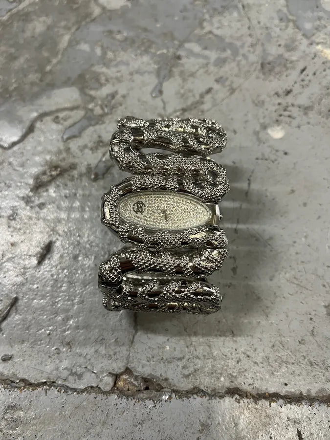2000s Roberto Cavalli Crystal Snake Bracelet Watch KrgrovD 4