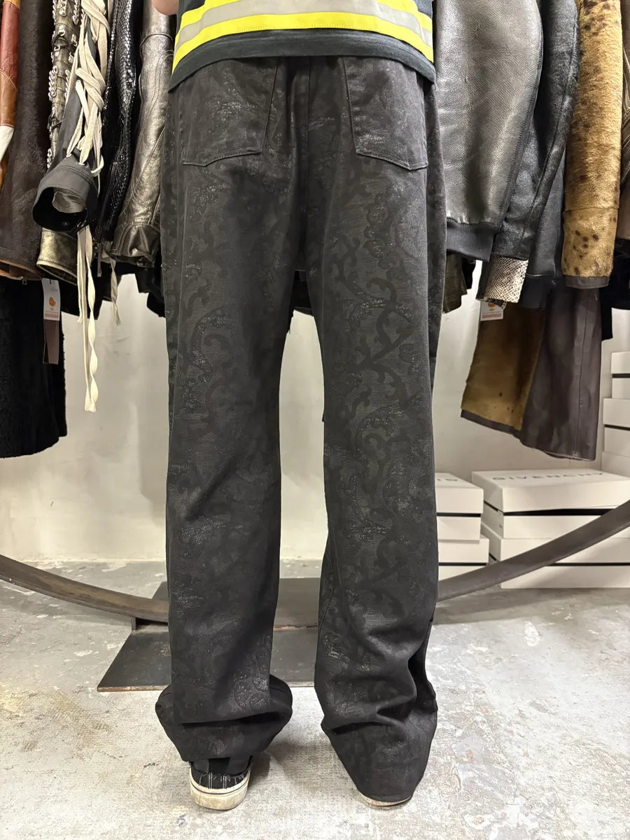 2000s Roberto Cavalli Dark Arabic Mozaic Print Pants (M) zHiSsEm 2