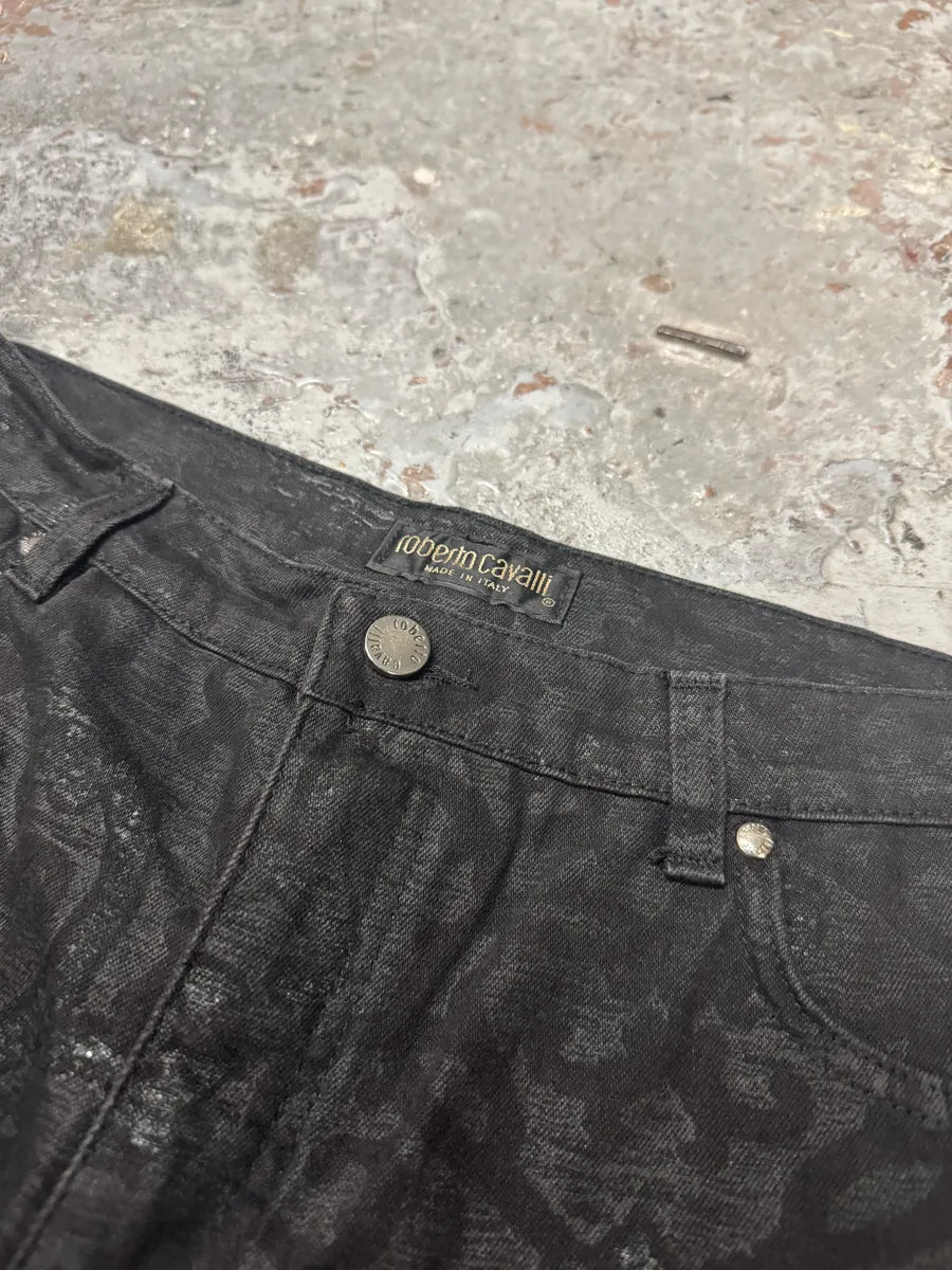 2000s Roberto Cavalli Dark Arabic Mozaic Print Pants (M) zHiSsEm 7