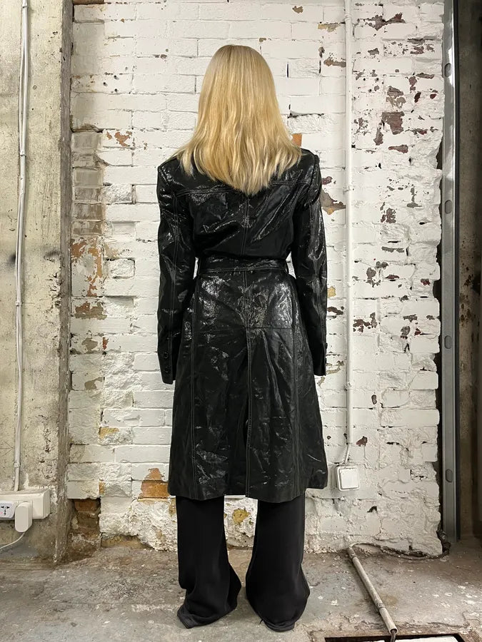 1990s Roberto Cavalli Dark Green Trench Coat DENvsxD 1