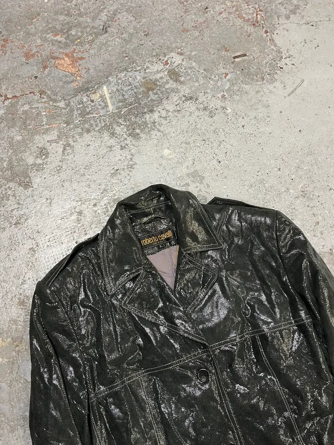 1990s Roberto Cavalli Dark Green Trench Coat DENvsxD 4