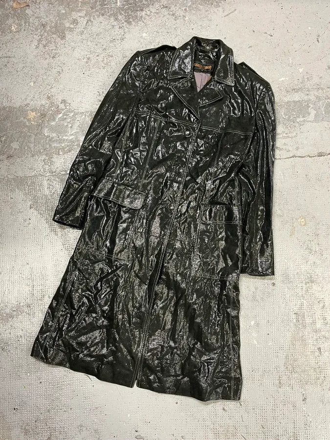 1990s Roberto Cavalli Dark Green Trench Coat DENvsxD 3
