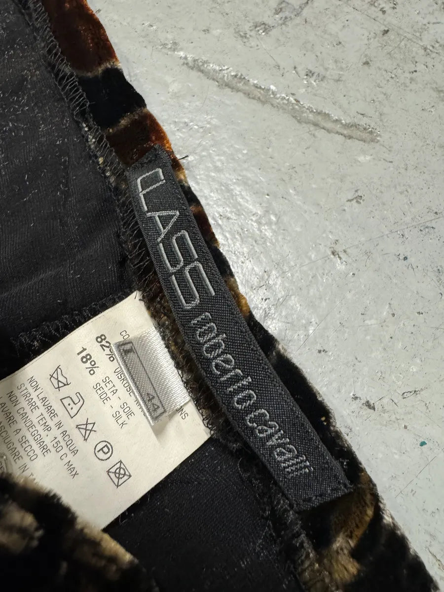 2000s Roberto Cavalli Dark Orange Velvet Trousers Pants ujNcpsK 8