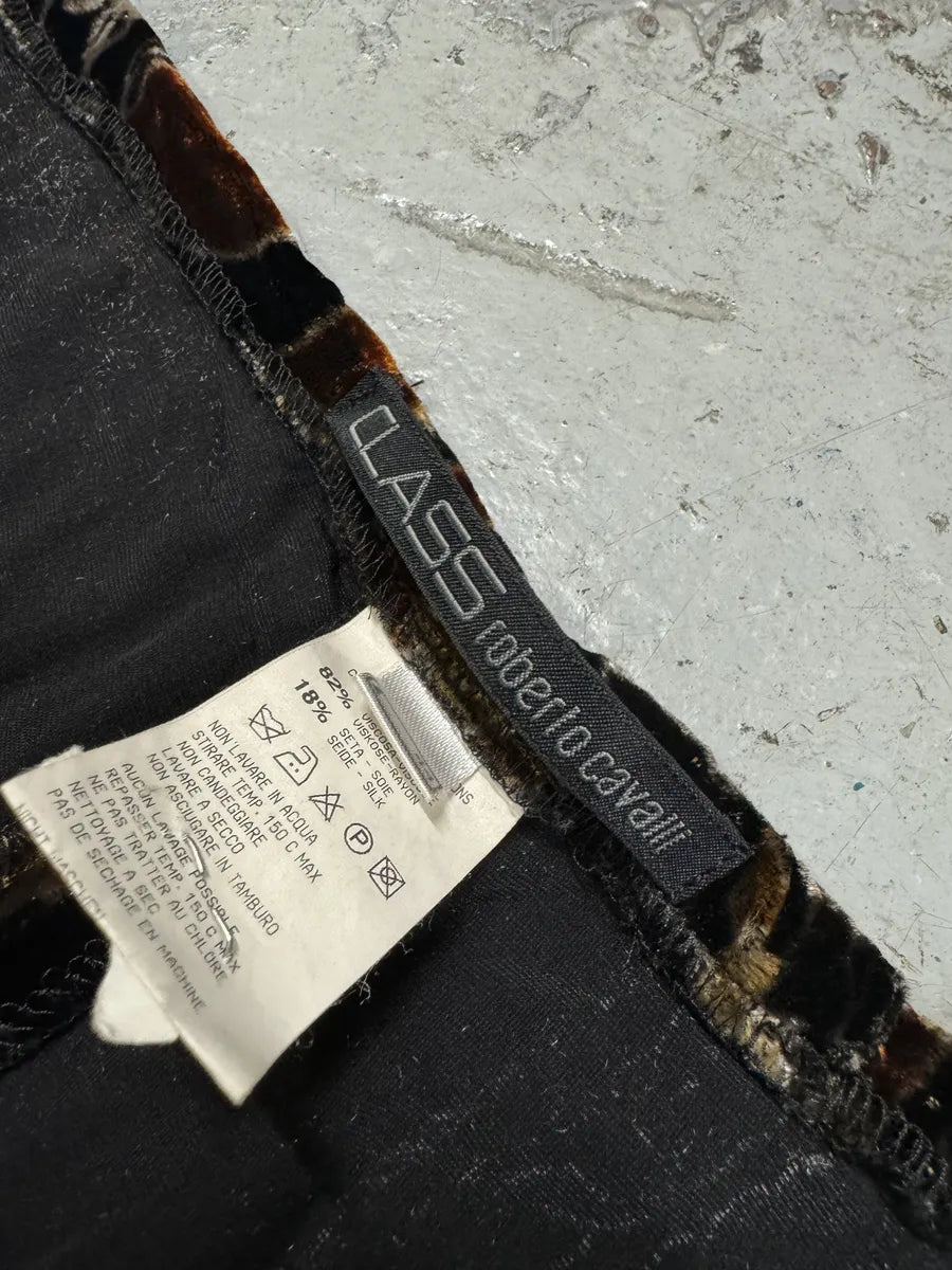 2000s Roberto Cavalli Dark Orange Velvet Trousers Pants ujNcpsK 9