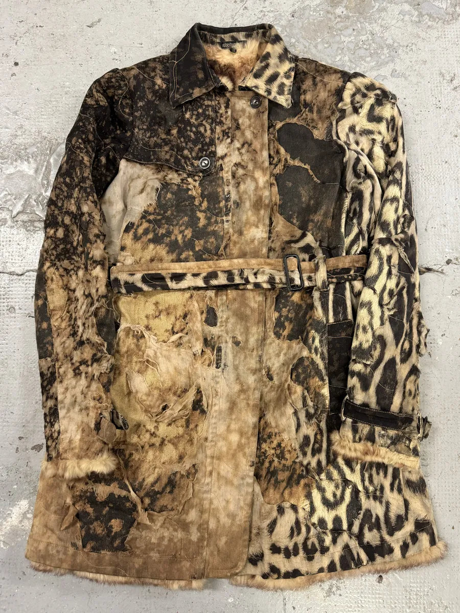 2000s Roberto Cavalli Deconstructed Leopard Magma Exploration Fur Jacket (M/L) gYeFBVs 0