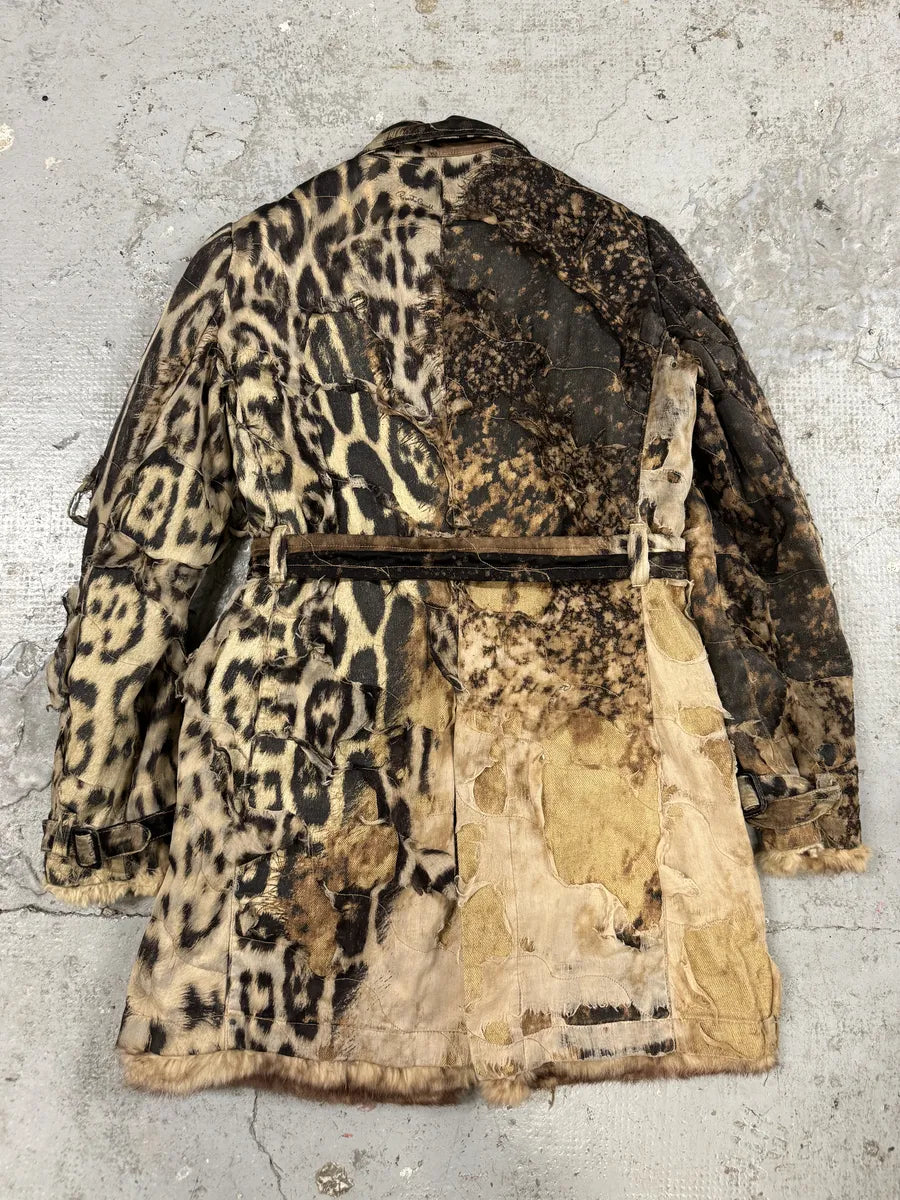 2000s Roberto Cavalli Deconstructed Leopard Magma Exploration Fur Jacket (M/L) gYeFBVs 1