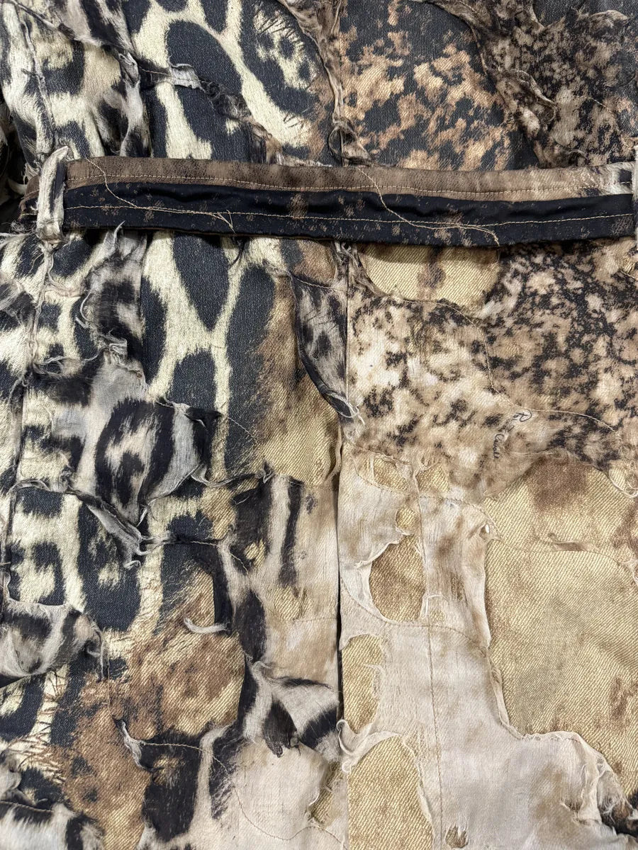 2000s Roberto Cavalli Deconstructed Leopard Magma Exploration Fur Jacket (M/L) gYeFBVs 13