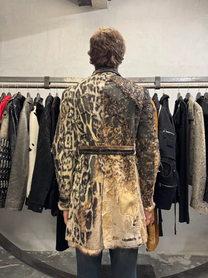 2000s Roberto Cavalli Deconstructed Leopard Magma Exploration Fur Jacket (M/L) gYeFBVs 3