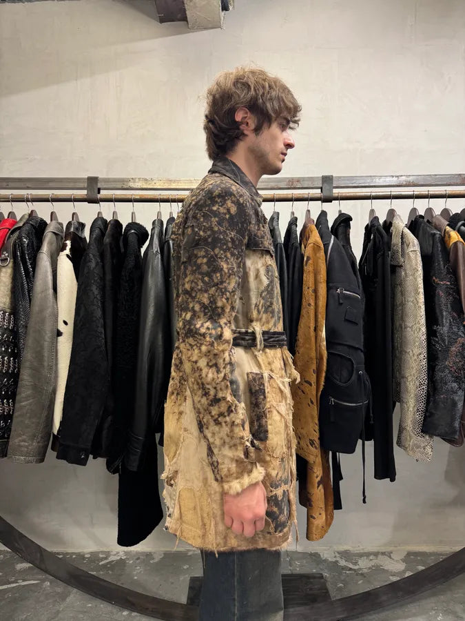 2000s Roberto Cavalli Deconstructed Leopard Magma Exploration Fur Jacket (M/L) gYeFBVs 4