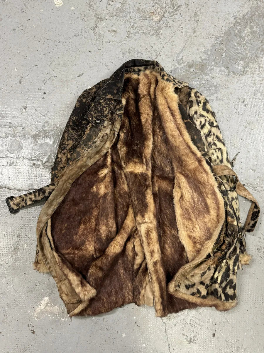 2000s Roberto Cavalli Deconstructed Leopard Magma Exploration Fur Jacket (M/L) gYeFBVs 10