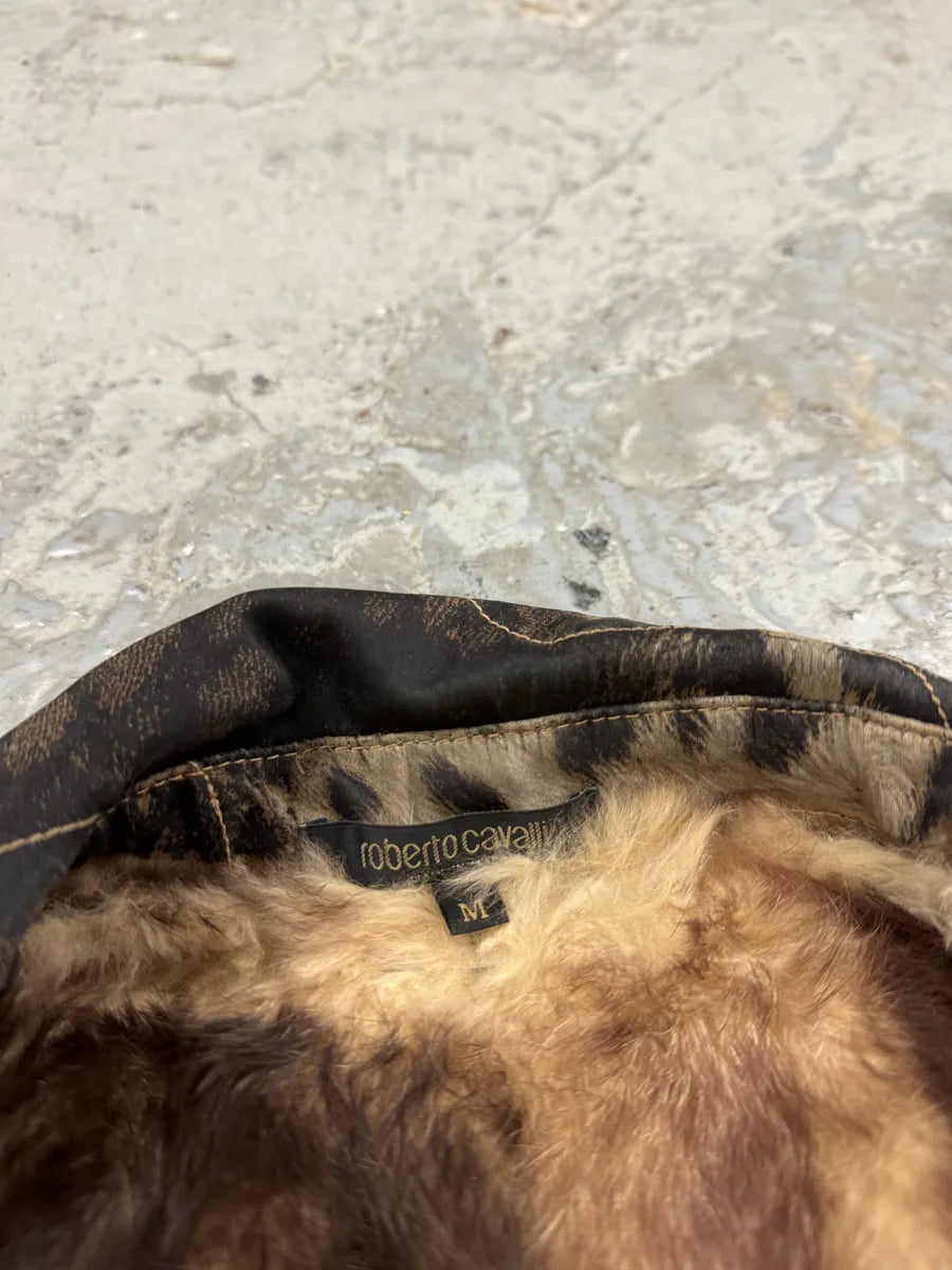 2000s Roberto Cavalli Deconstructed Leopard Magma Exploration Fur Jacket (M/L) gYeFBVs 11