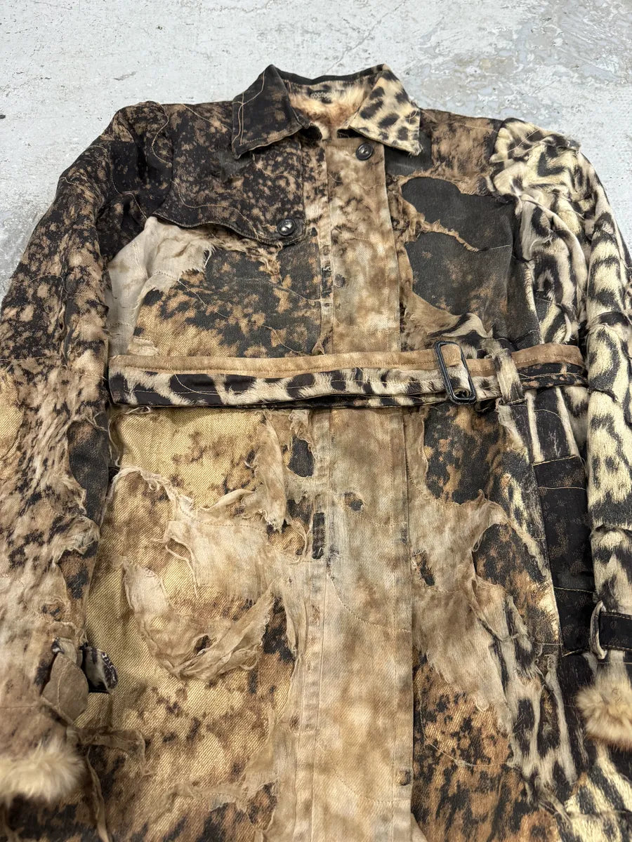 2000s Roberto Cavalli Deconstructed Leopard Magma Exploration Fur Jacket (M/L) gYeFBVs 12