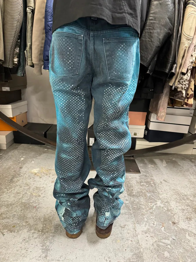 FW1999 Roberto Cavalli Deep Blue Flowers Pants qSoAsfE 4