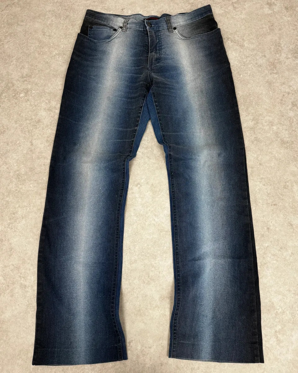2000s Roberto Cavalli Deep Ocean Blue Gradient Pants QApNdbC 0