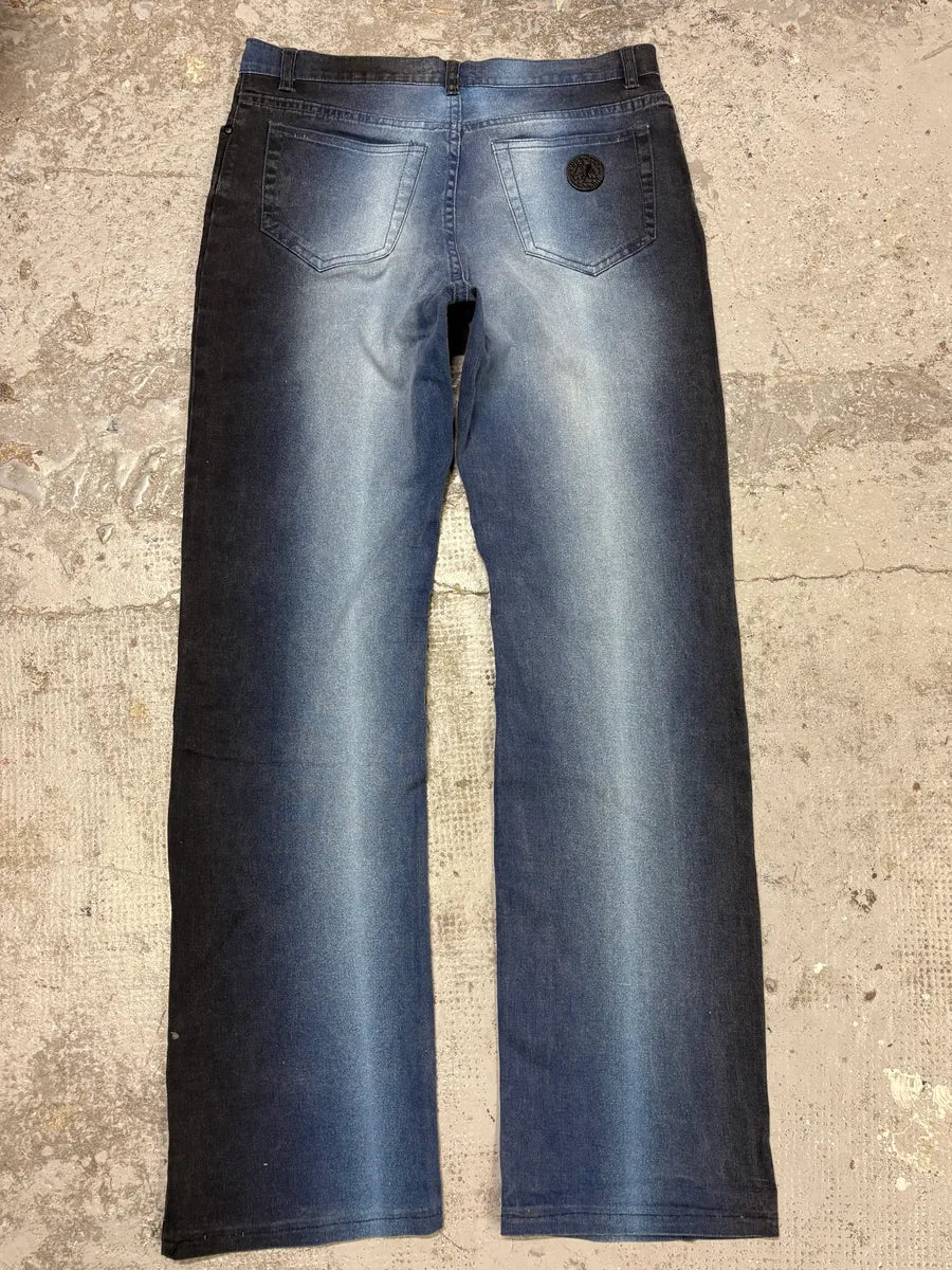 2000s Roberto Cavalli Deep Ocean Blue Gradient Pants gHTxhHi 6