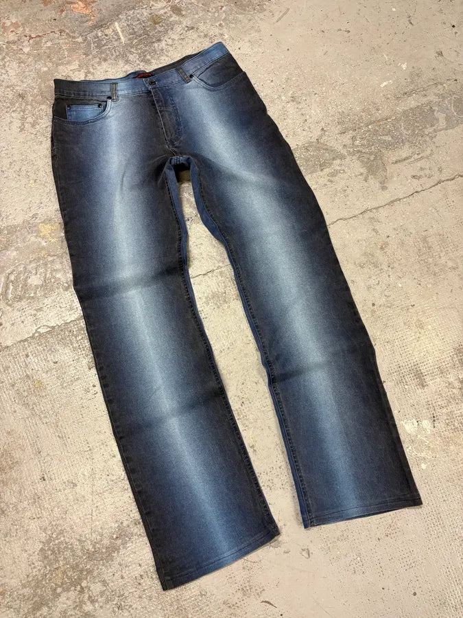 2000s Roberto Cavalli Deep Ocean Blue Gradient Pants gHTxhHi 4