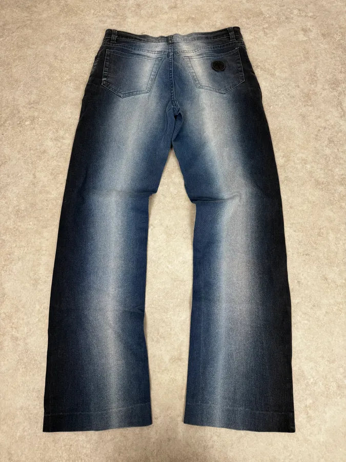 2000s Roberto Cavalli Deep Ocean Blue Gradient Pants QApNdbC 4