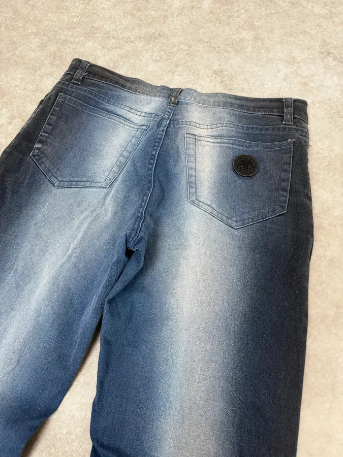 2000s Roberto Cavalli Deep Ocean Blue Gradient Pants QApNdbC 6