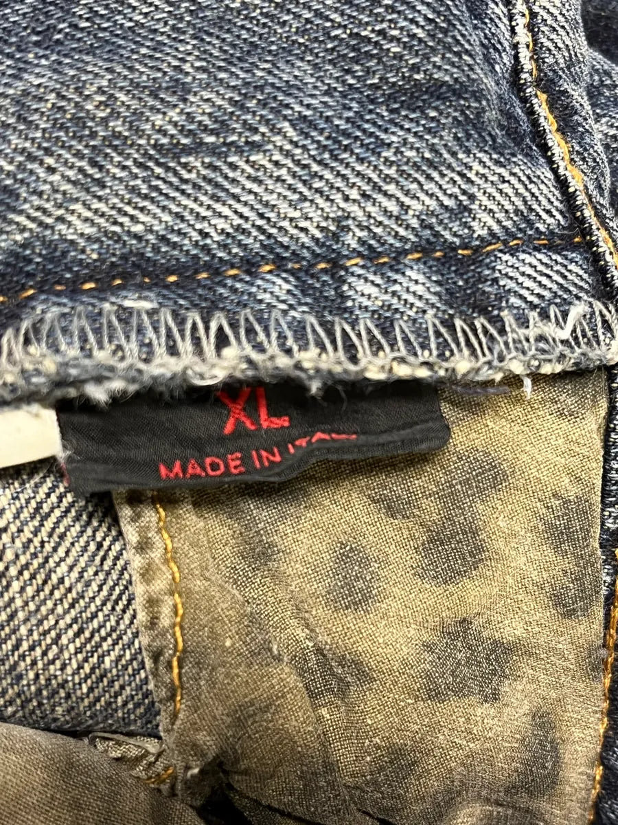 2000s Roberto Cavalli Blue Denim Abstract Lines Jeans AmbiYTg 11