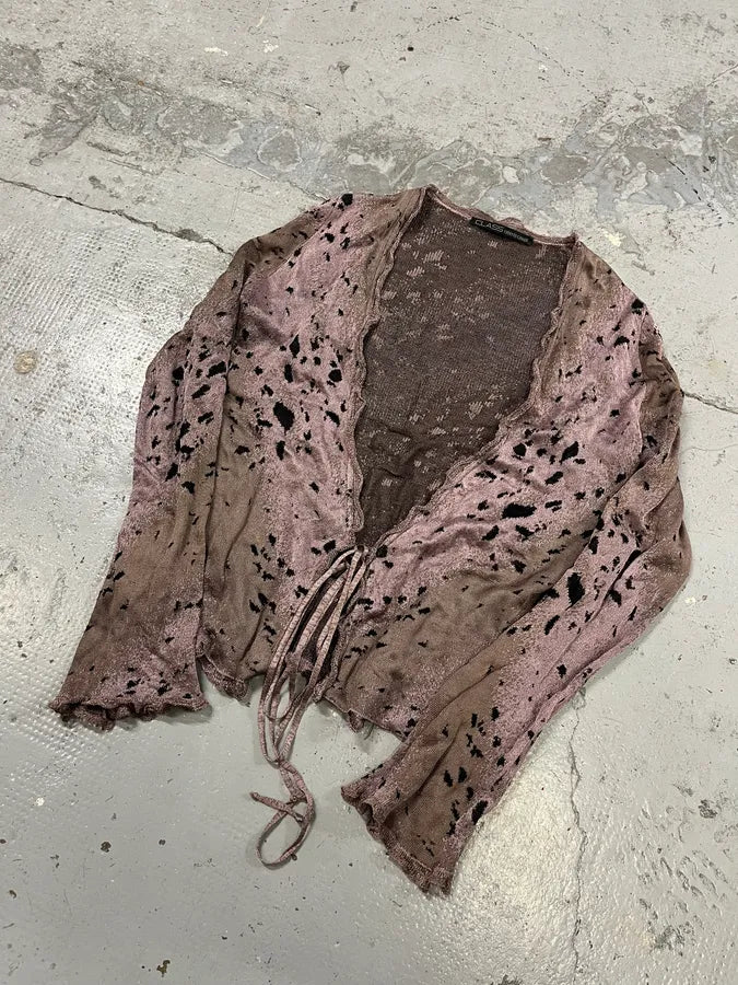 2000s Roberto Cavalli Destroyed Effect Grey Purple Cardigan DnyvvAs 3