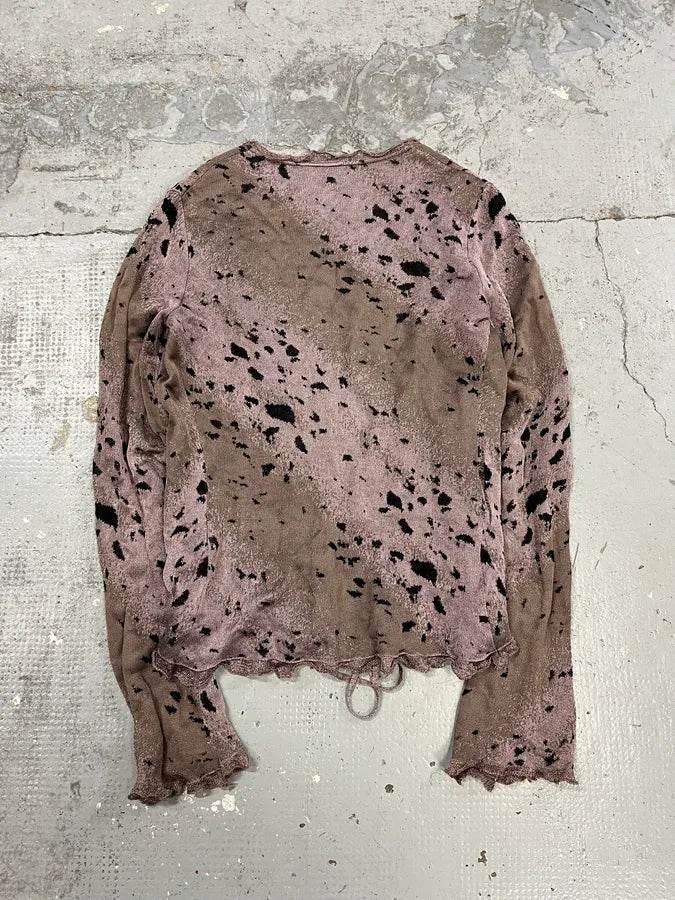 2000s Roberto Cavalli Destroyed Effect Grey Purple Cardigan DnyvvAs 5