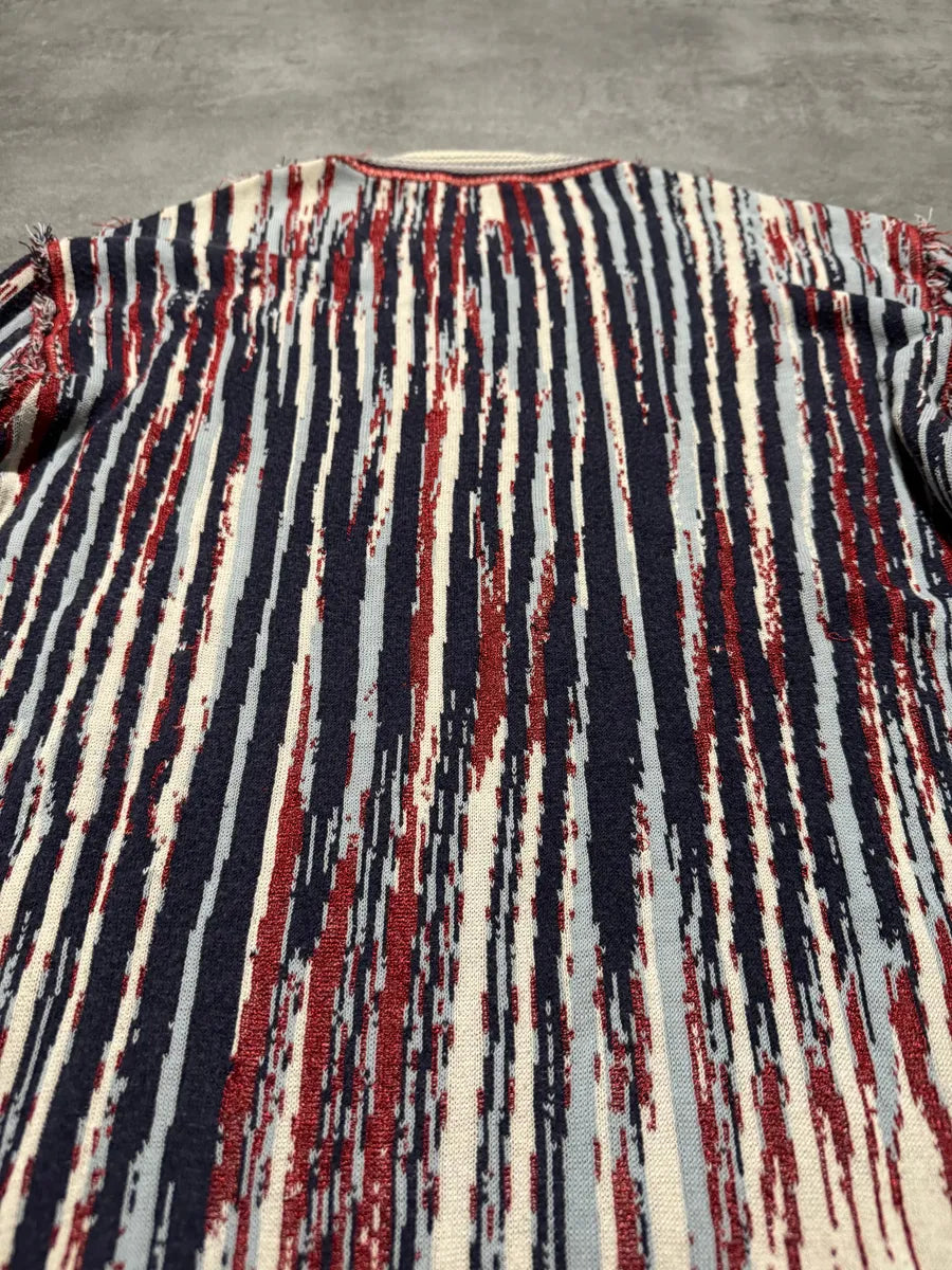 2000s Roberto Cavalli Destructured Blue & Red Distressed Sweater (M) 2