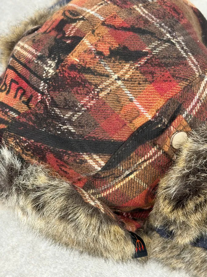 2000s Roberto Cavalli Devil Tartan Chapka Hat mPbqgQe 8