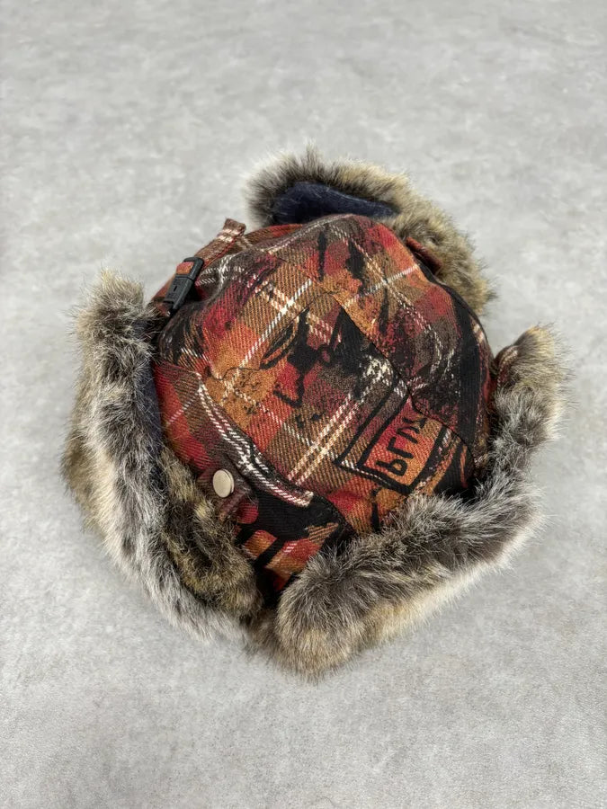 2000s Roberto Cavalli Devil Tartan Chapka Hat mPbqgQe 7