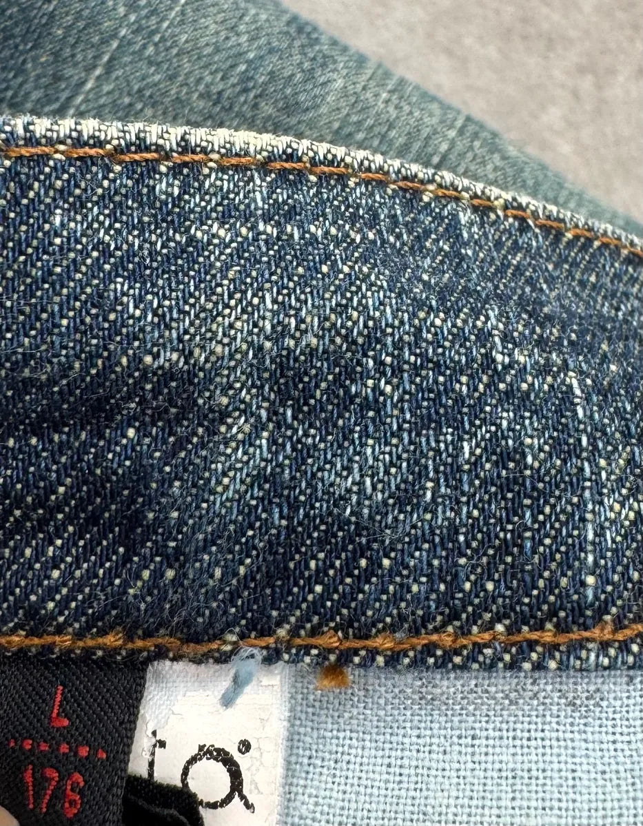 2000s Roberto Cavalli Devil’s Baggy Blue & Cream Jeans LwfbsdA 13