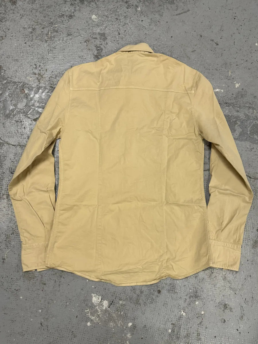 2000s Roberto Cavalli Eagle Patch Beige Shirt ArGkYIm 1