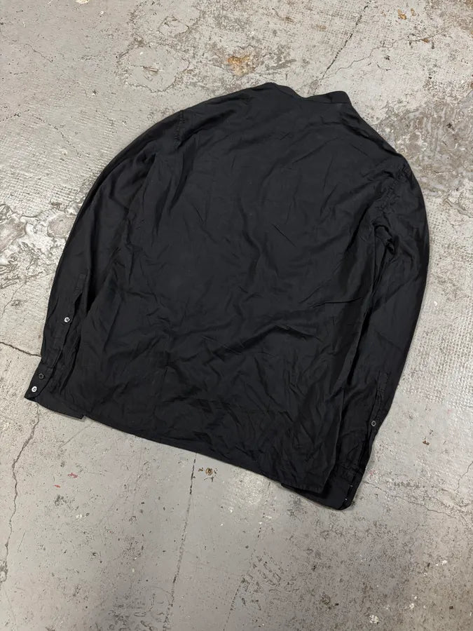 2000s Roberto Cavalli Embroided Black Linen Shirt uLmJQHJ 3