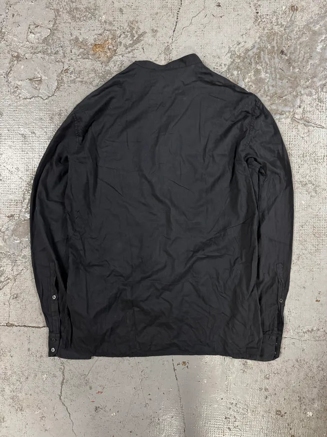 2000s Roberto Cavalli Embroided Black Linen Shirt uLmJQHJ 2