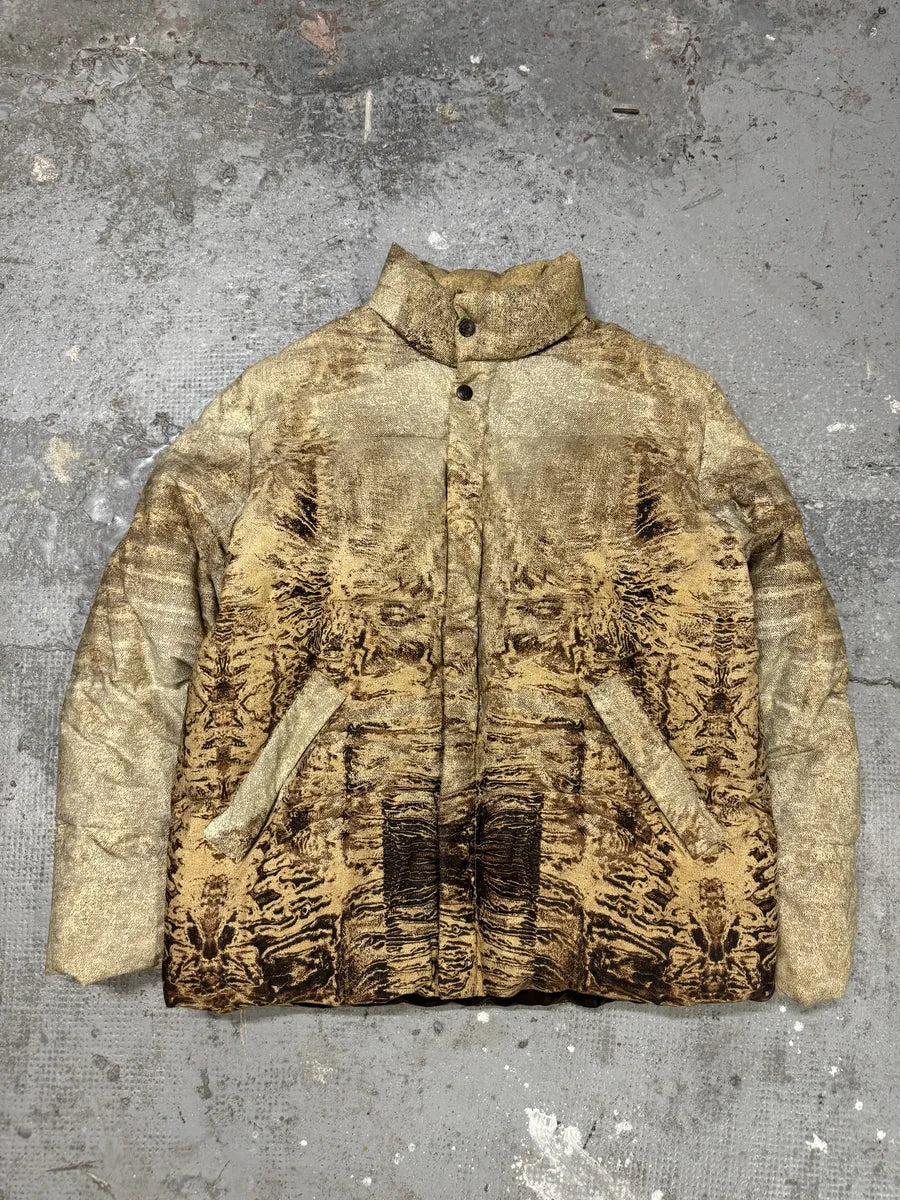 2000s Roberto Cavalli Eroded Creamy Puffer Jacket KMObKfb 0