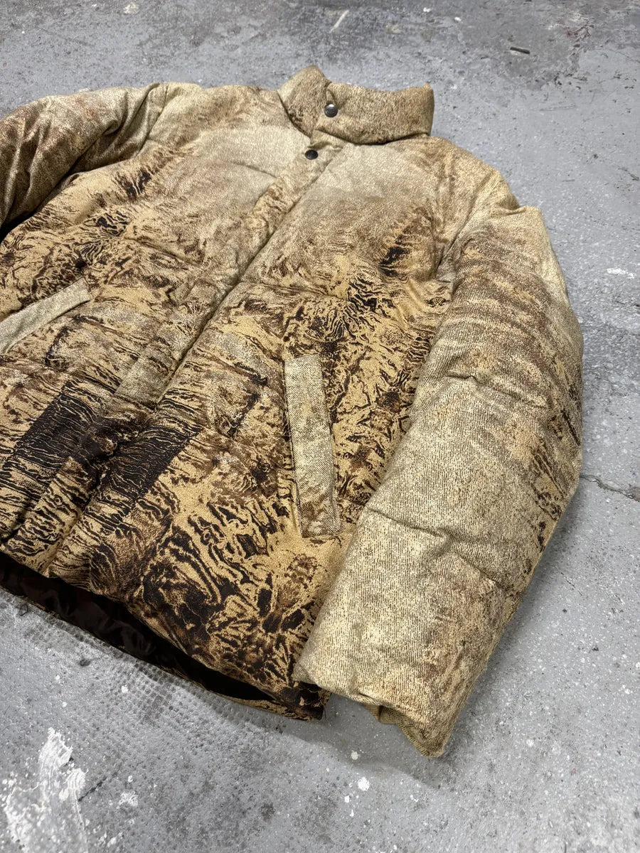 2000s Roberto Cavalli Eroded Creamy Puffer Jacket KMObKfb 5