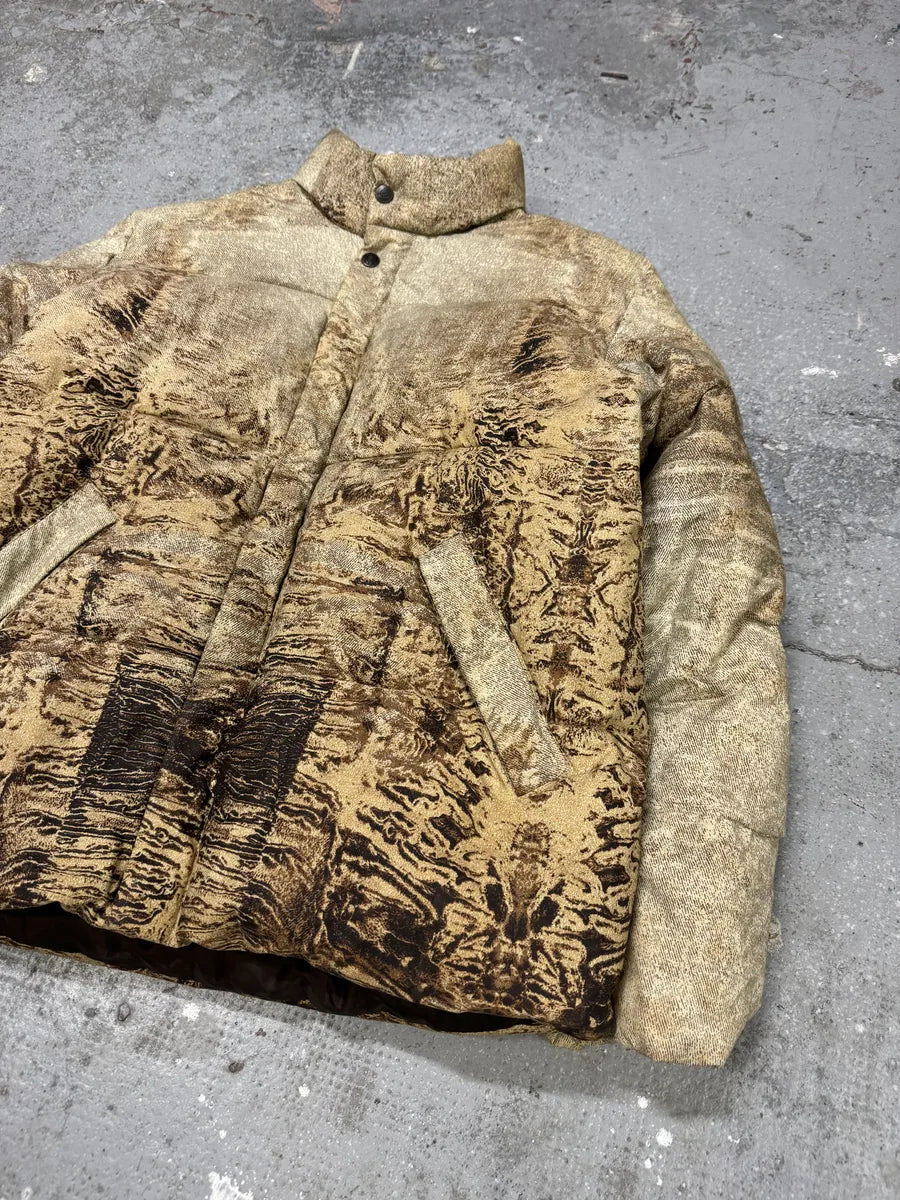 2000s Roberto Cavalli Eroded Creamy Puffer Jacket KMObKfb 6