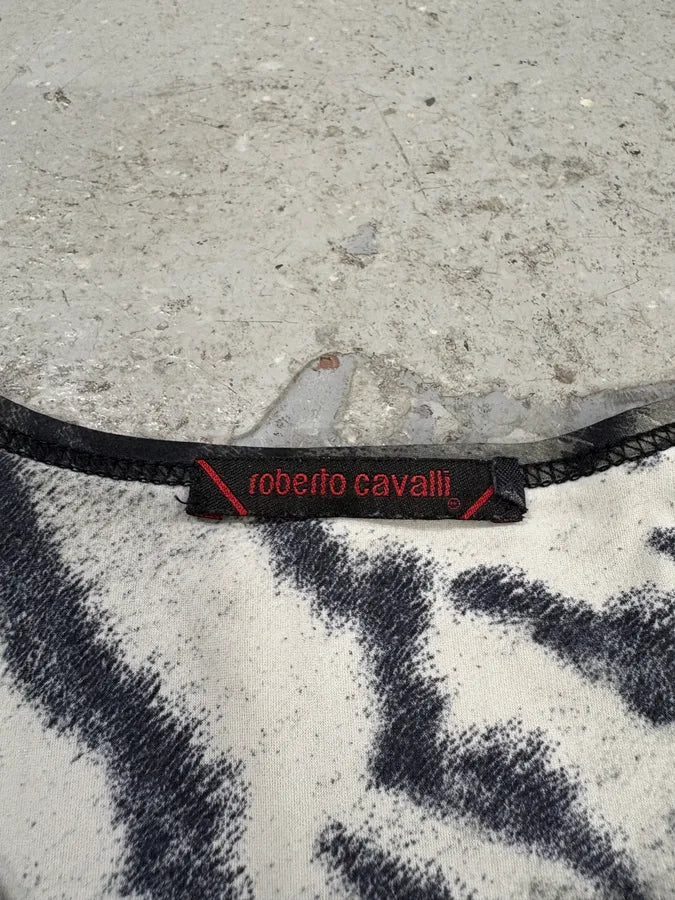 2000s Roberto Cavalli Extensible Savage Grey Longsleeves Top (S) sUUQZRd 6