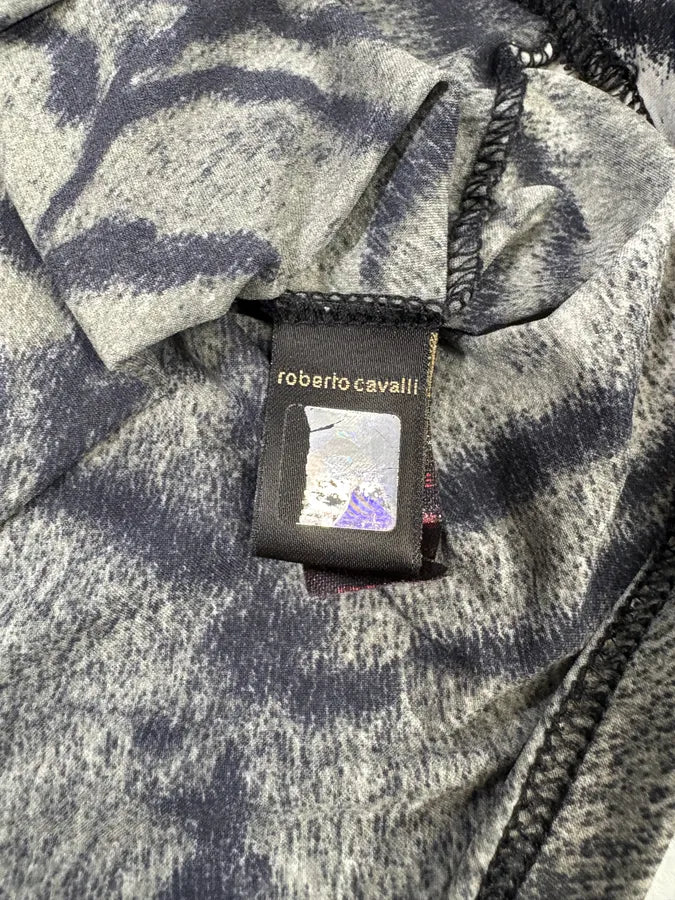 2000s Roberto Cavalli Extensible Savage Grey Longsleeves Top (S) sUUQZRd 7