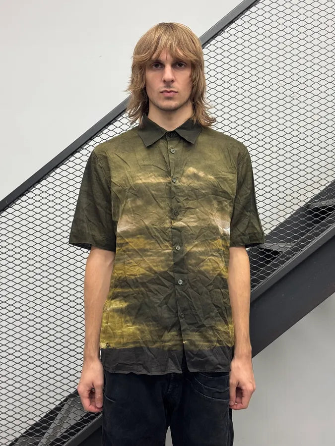 2000s Roberto Cavalli Faded Sunset Khaki Shirt uYlYXOq 0