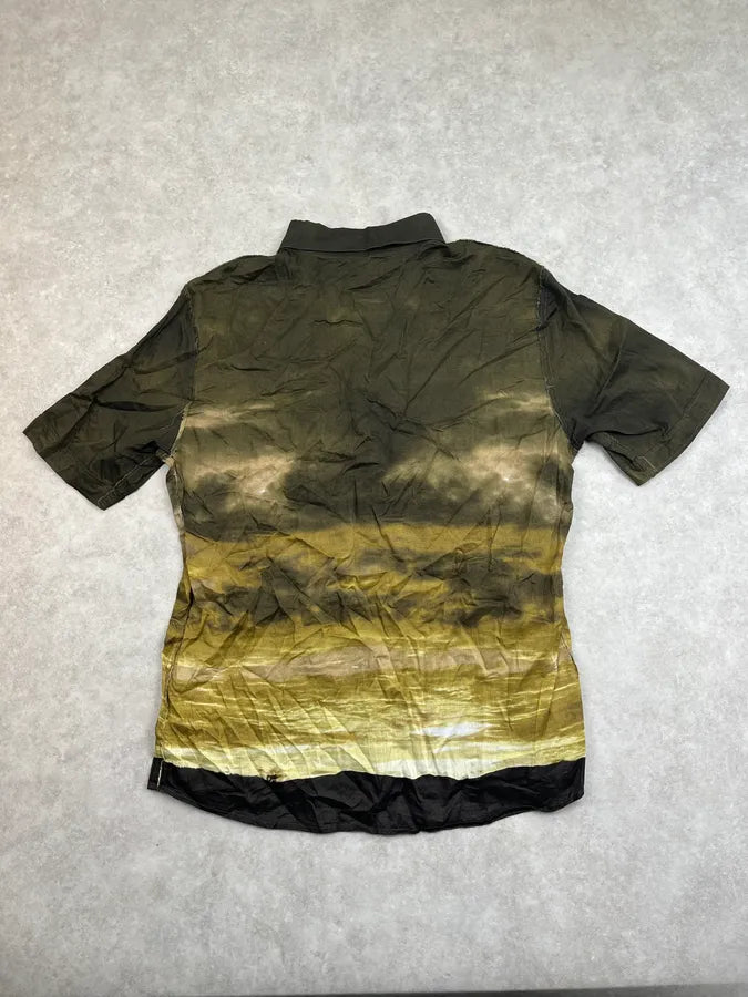 2000s Roberto Cavalli Faded Sunset Khaki Shirt uYlYXOq 3