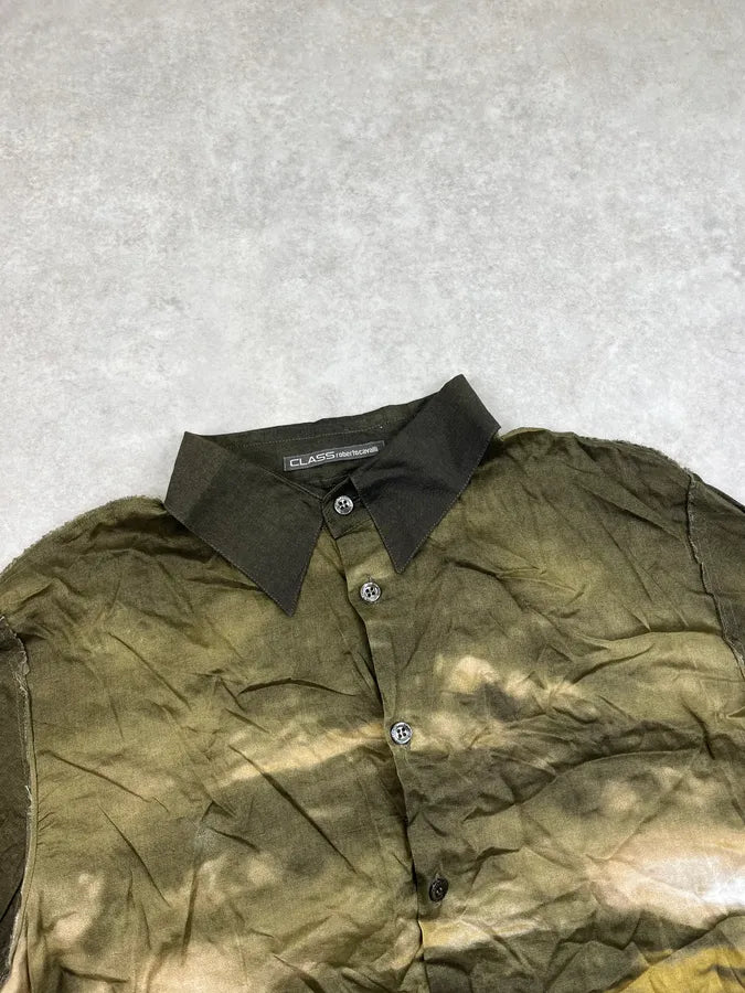 2000s Roberto Cavalli Faded Sunset Khaki Shirt uYlYXOq 5