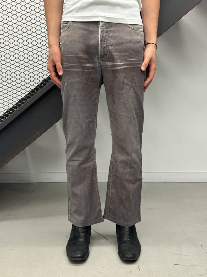 2000s Cavalli Faded Grey Overprint Bootcut Pants hQMJxhM 1