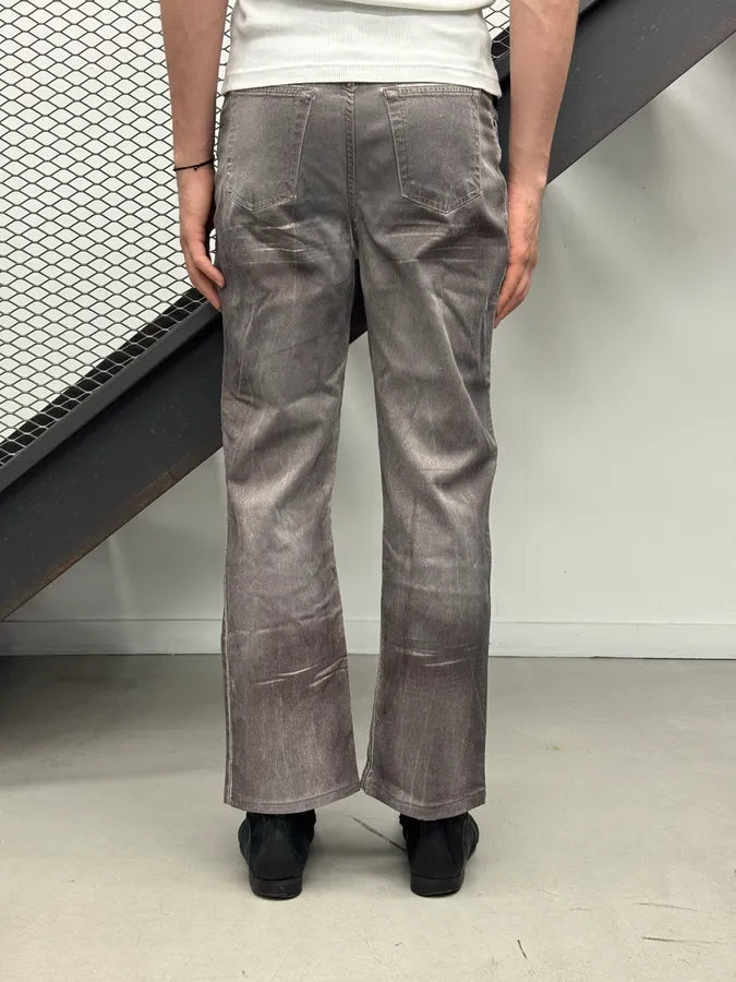2000s Cavalli Faded Grey Overprint Bootcut Pants hQMJxhM 3