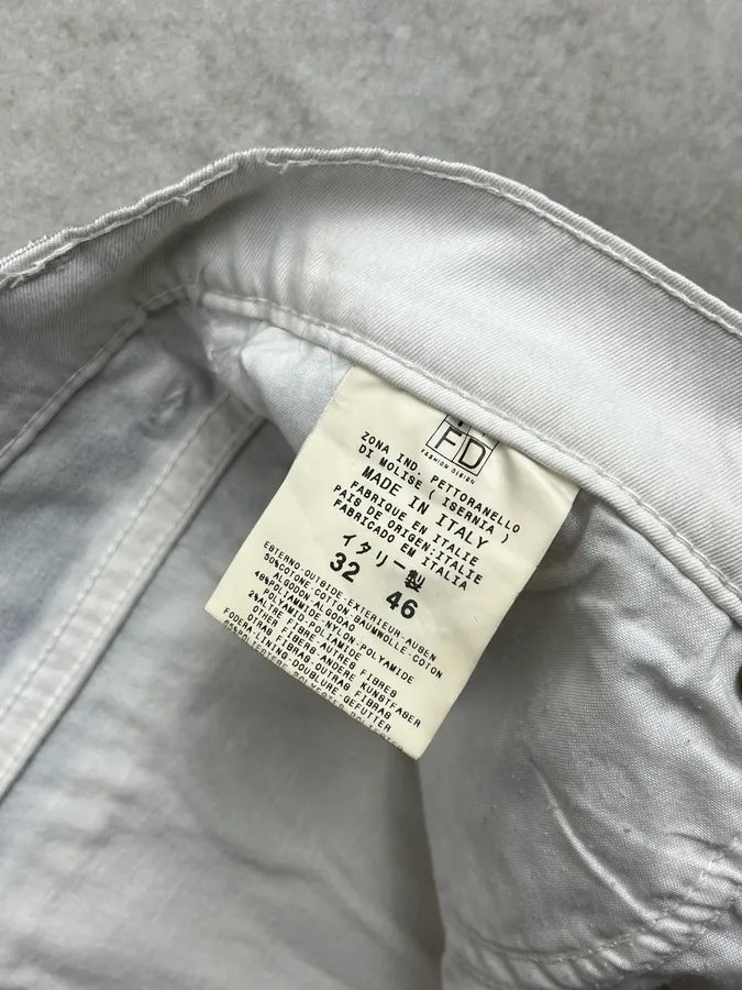 2000s Cavalli Faded Grey Overprint Bootcut Pants hQMJxhM 13