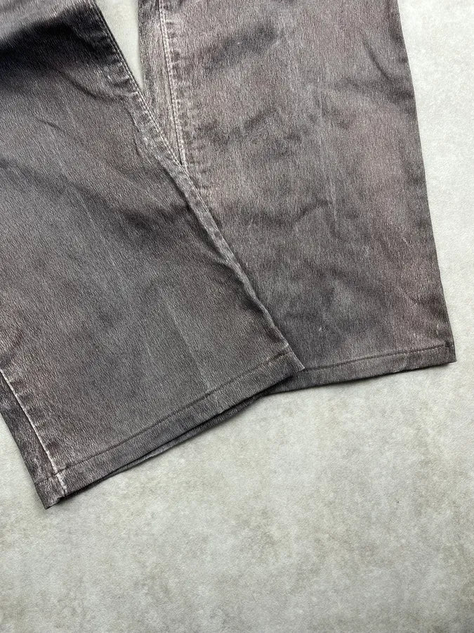 2000s Cavalli Faded Grey Overprint Bootcut Pants hQMJxhM 9