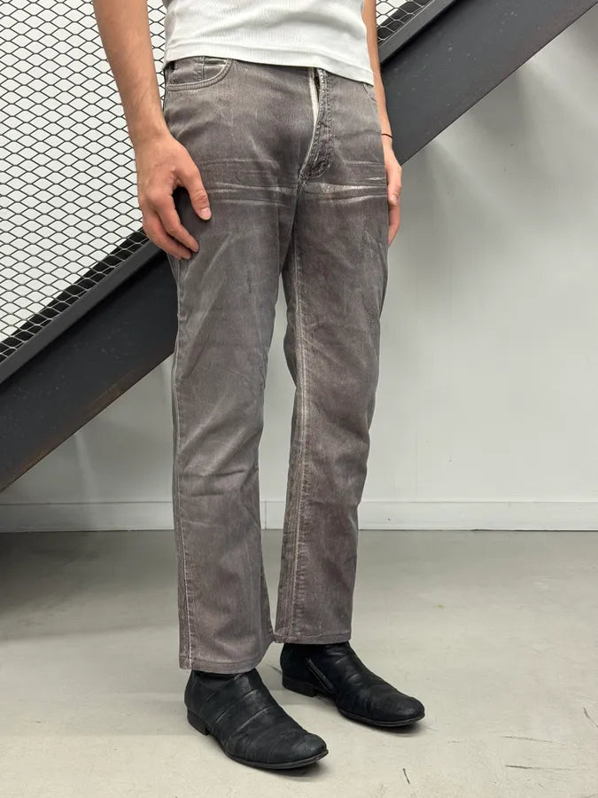 2000s Cavalli Faded Grey Overprint Bootcut Pants hQMJxhM 2