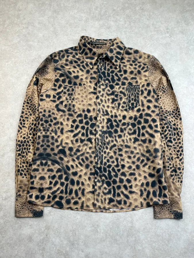 2000s Roberto Cavalli Faded Leopard Shirt TxvDdLA 0