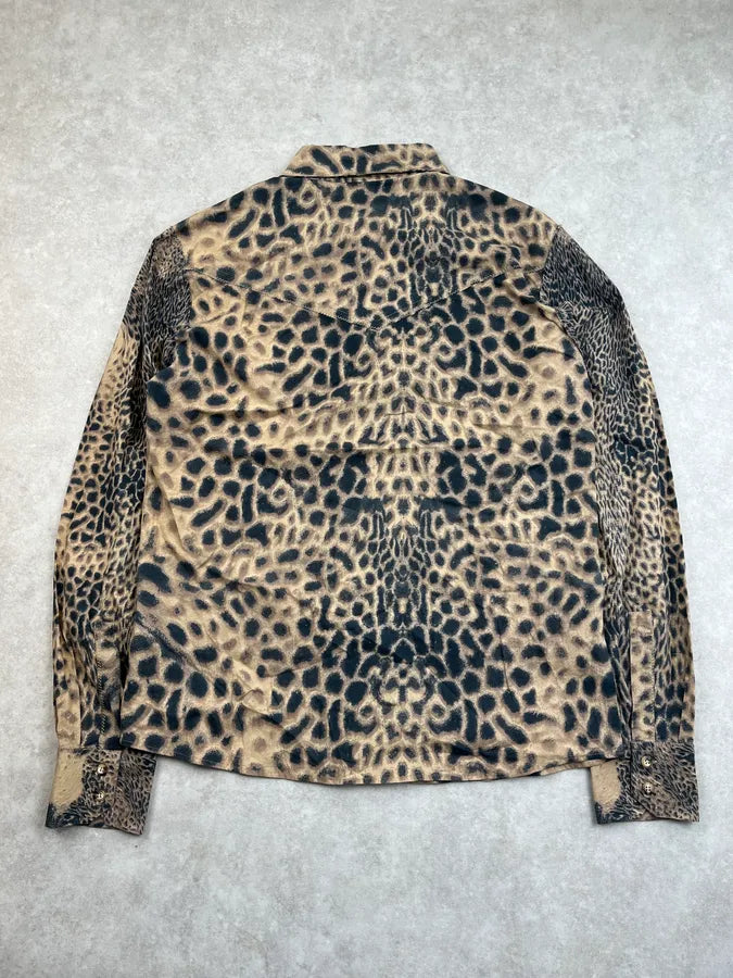 2000s Roberto Cavalli Faded Leopard Shirt TxvDdLA 6