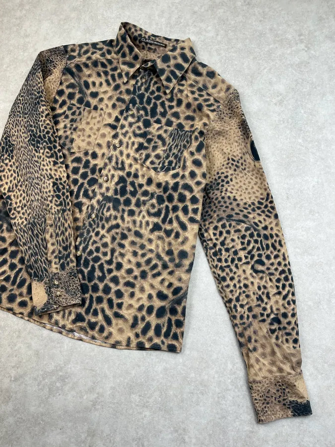 2000s Roberto Cavalli Faded Leopard Shirt TxvDdLA 8