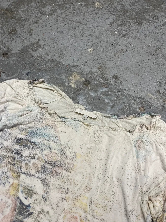 2000s Roberto Cavalli Faded Mosaic Print Wide Collar Top (S/M) UDyYIPE 4