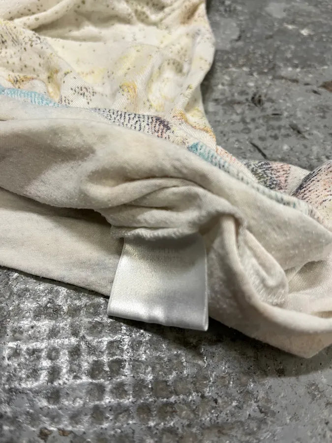 2000s Roberto Cavalli Faded Mosaic Print Wide Collar Top (S/M) UDyYIPE 7